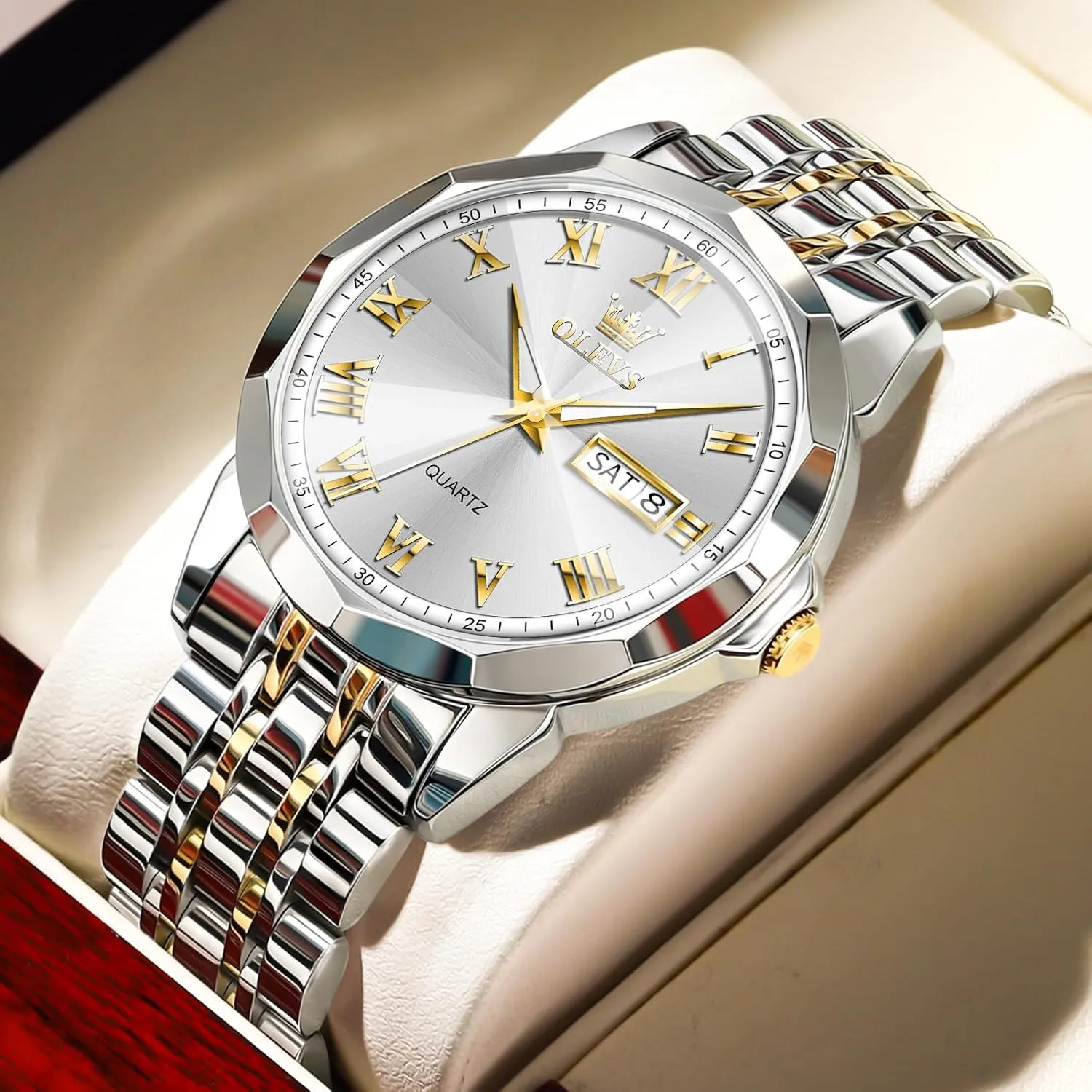 for Men ??Silver/Gold/Blue/Black??(Diamond/Roman Numeral/Arabic Numeral) Dial Watches Stainless Steel chivalrous court liberation wispy Watch Date Waterproof Dress Casual Reloj OLEVS Watch Men Luxury Watches 