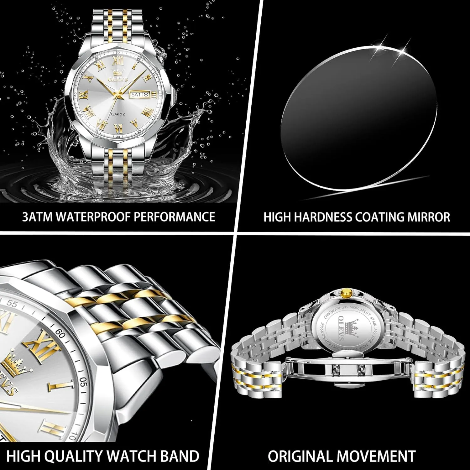 for Men ??Silver/Gold/Blue/Black??(Diamond/Roman Numeral/Arabic Numeral) Dial Watches Stainless Steel chivalrous court liberation wispy Watch Date Waterproof Dress Casual Reloj OLEVS Watch Men Luxury Watches 