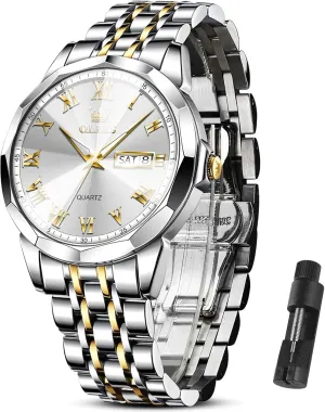 for Men ??Silver/Gold/Blue/Black??(Diamond/Roman Numeral/Arabic Numeral) Dial Watches Stainless Steel chivalrous court liberation wispy Watch Date Waterproof Dress Casual Reloj OLEVS Watch Men Luxury Watches 