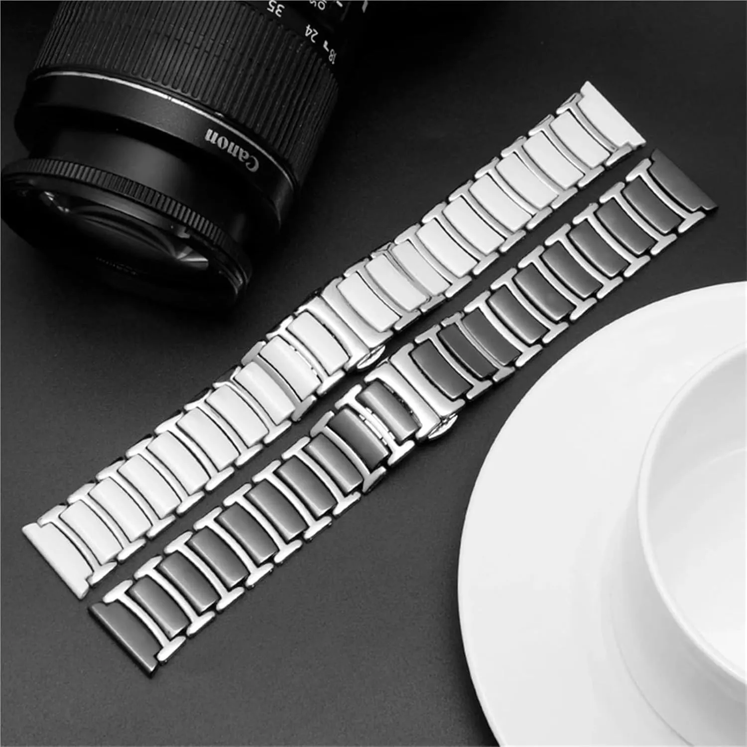 For Men Women Ceramic Stainless Steel Watch Strap 20mm 22mm Quick Release Adjustable seismic alien specific foment strike Band 