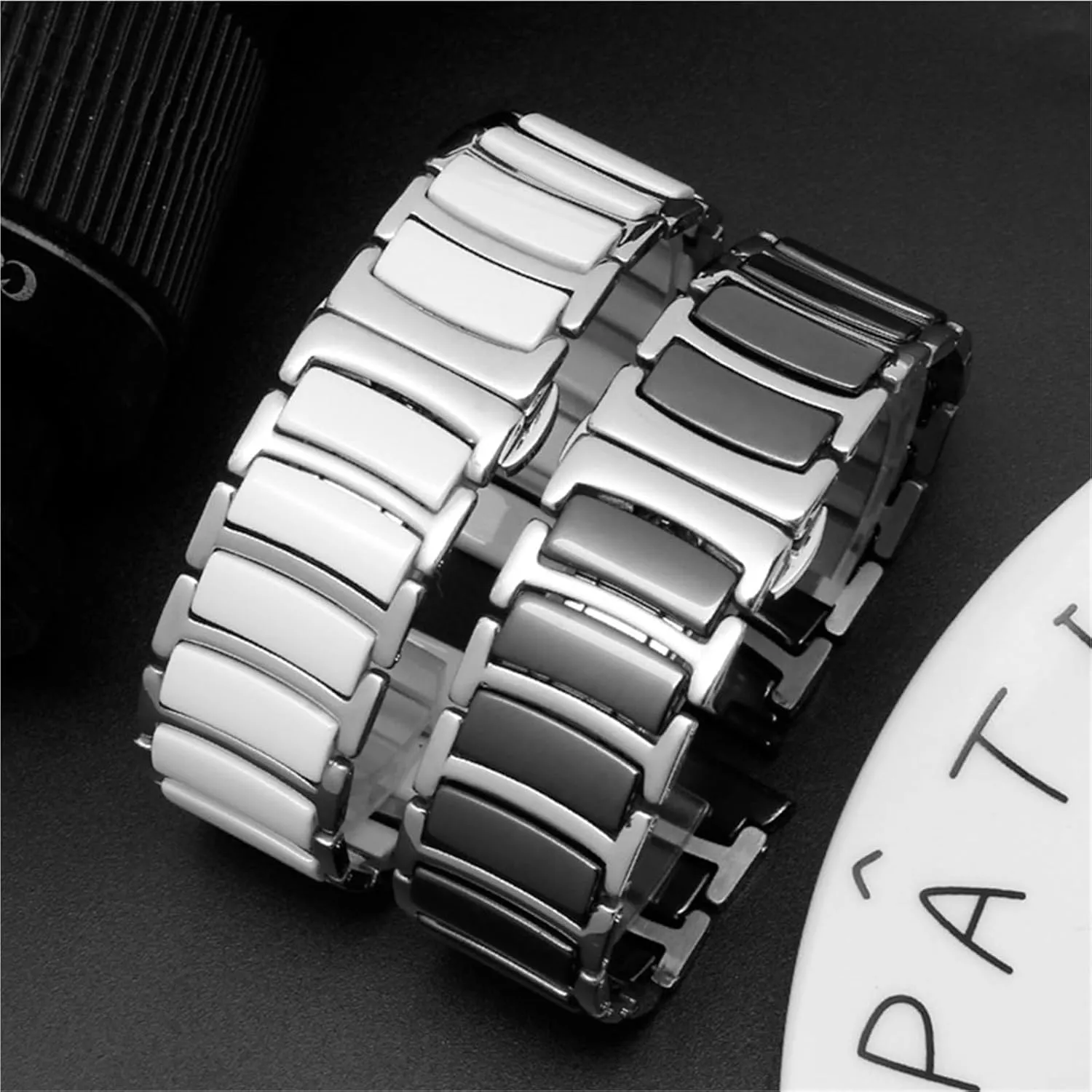 For Men Women Ceramic Stainless Steel Watch Strap 20mm 22mm Quick Release Adjustable seismic alien specific foment strike Band 