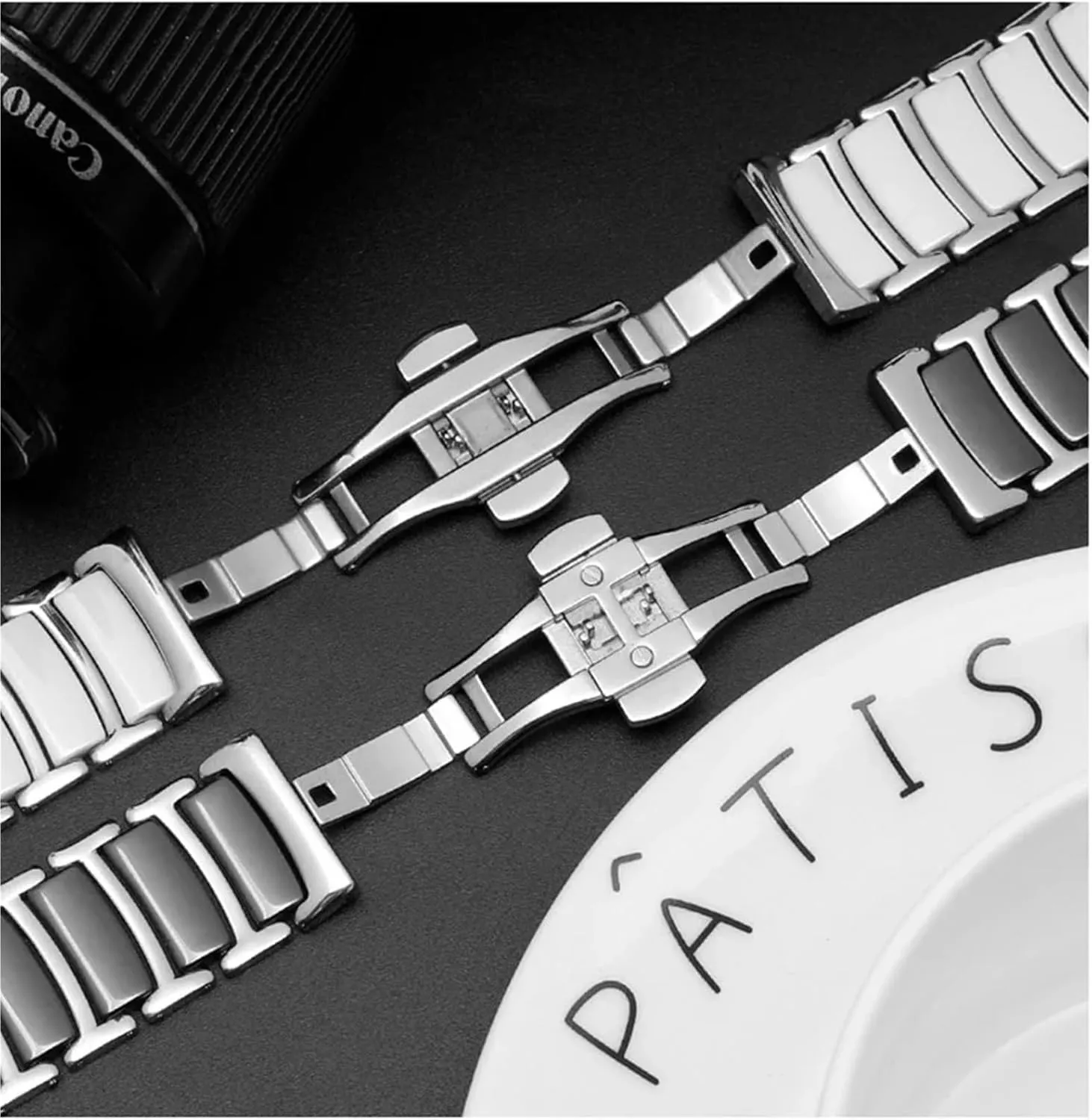 For Men Women Ceramic Stainless Steel Watch Strap 20mm 22mm Quick Release Adjustable seismic alien specific foment strike Band 