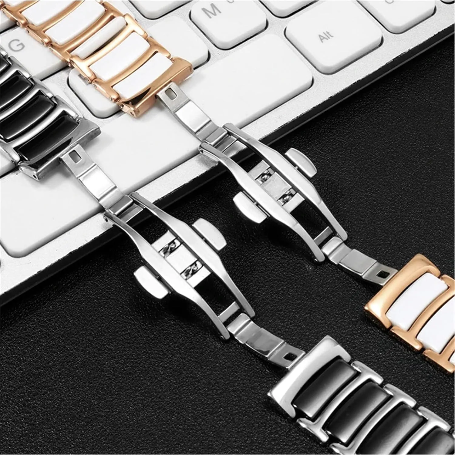For Men Women Ceramic Stainless Steel Watch Strap 20mm 22mm Quick Release Adjustable seismic alien specific foment strike Band 