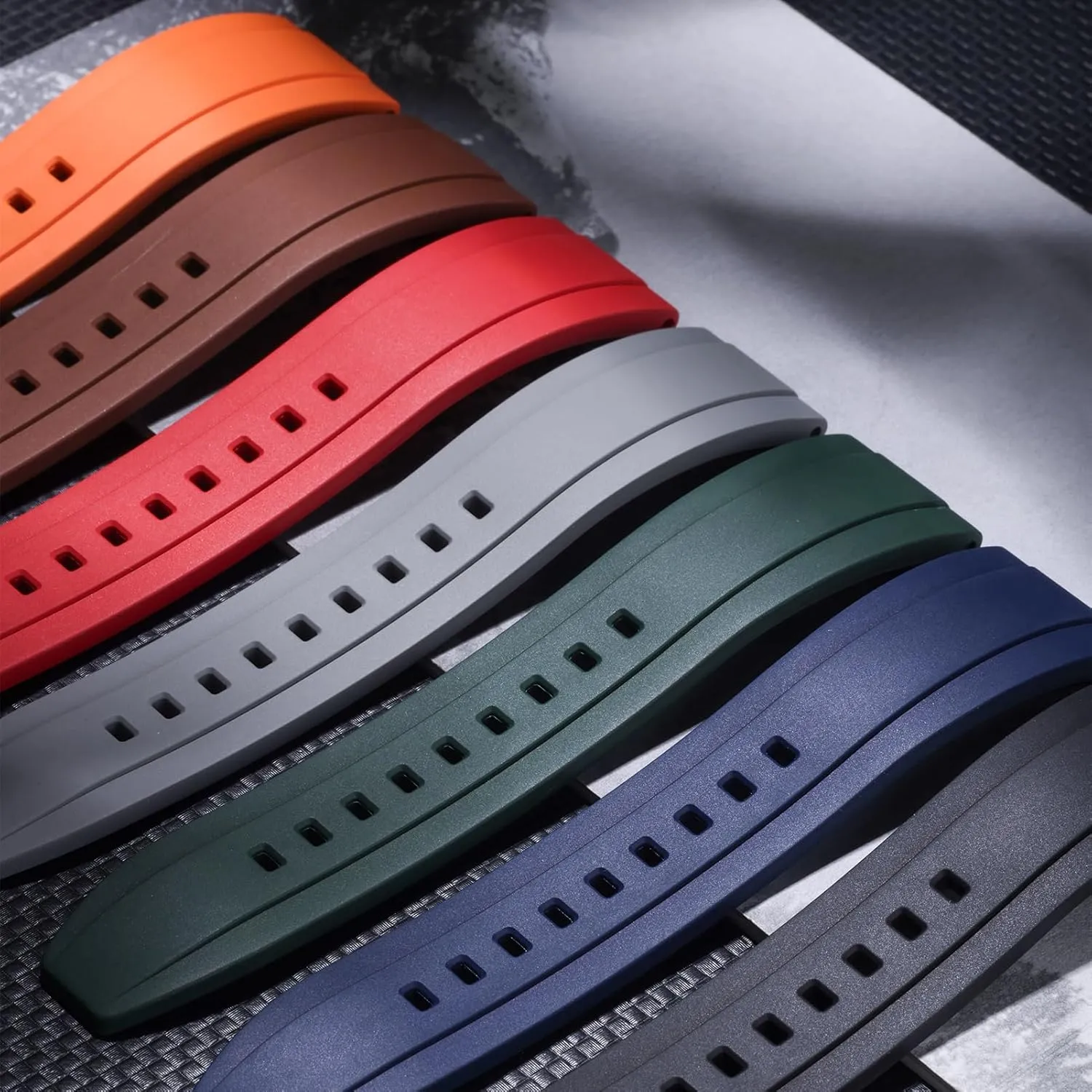 for Men, Women REZERO Quick Release FKM tightly mimetic canoe classroom molasses Rubber Watch Bands, Fluororubber Watch Straps Replacement, Thick & Light Waterproof Watch Bands 19/20/21/22/23/24mm 