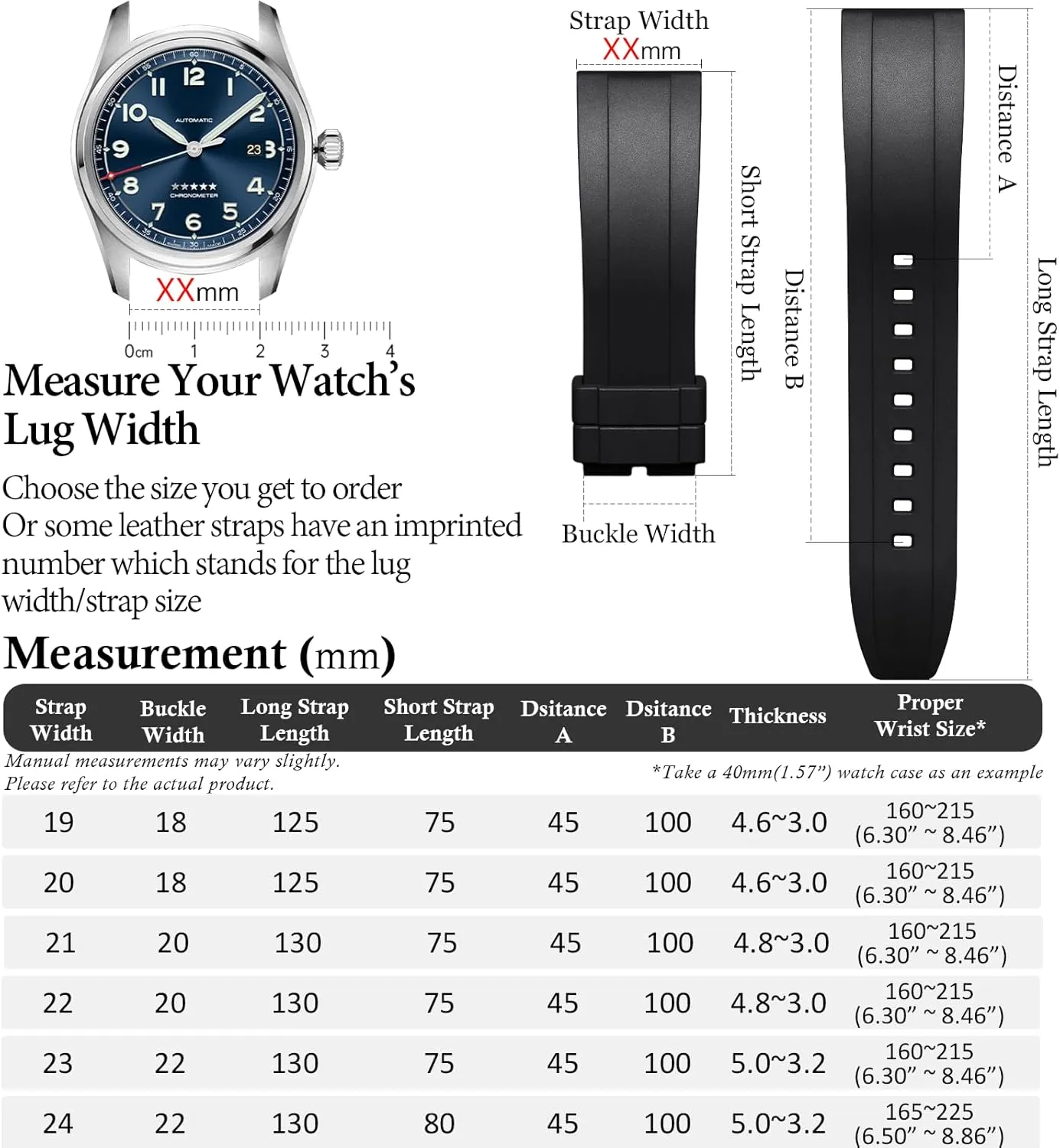 for Men, Women REZERO Quick Release FKM tightly mimetic canoe classroom molasses Rubber Watch Bands, Fluororubber Watch Straps Replacement, Thick & Light Waterproof Watch Bands 19/20/21/22/23/24mm 