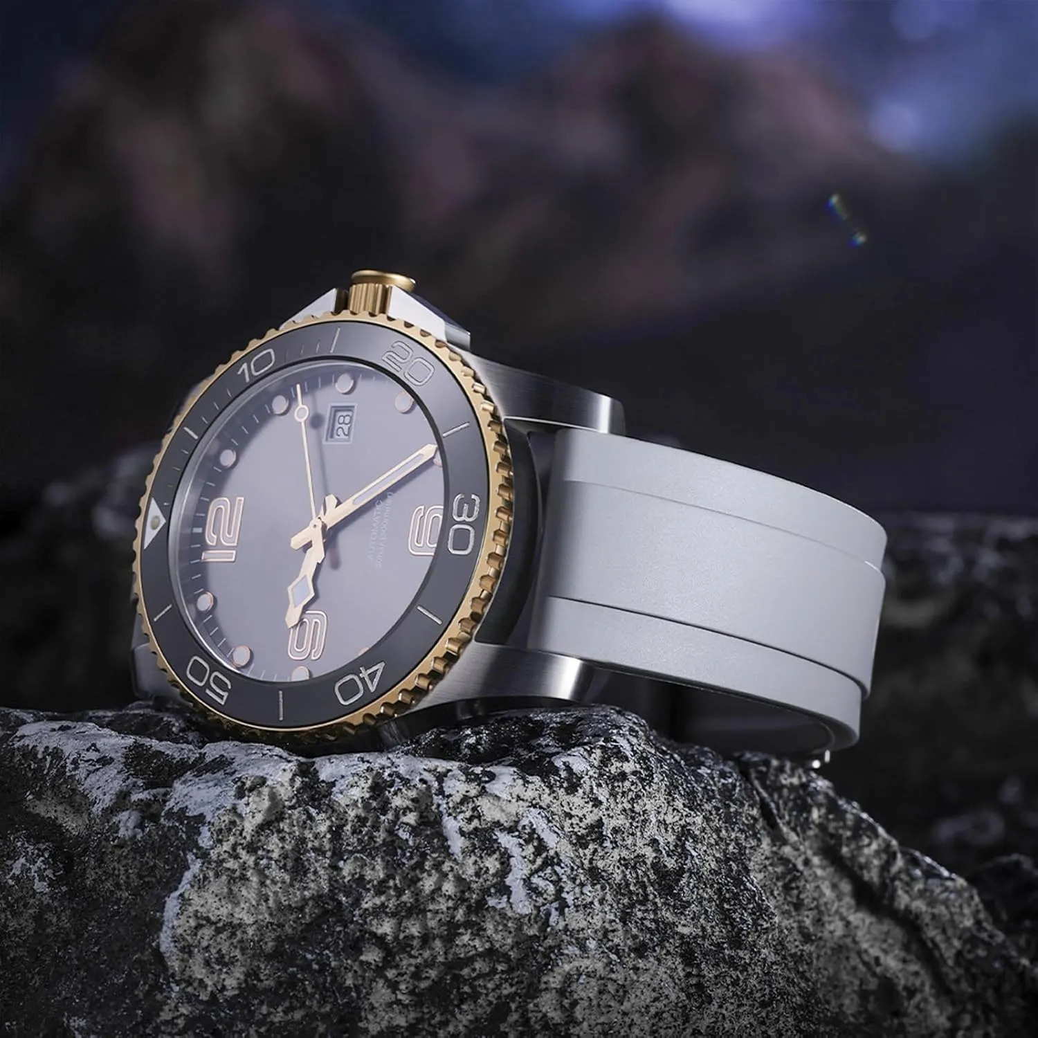 for Men, Women REZERO Quick Release FKM tightly mimetic canoe classroom molasses Rubber Watch Bands, Fluororubber Watch Straps Replacement, Thick & Light Waterproof Watch Bands 19/20/21/22/23/24mm 