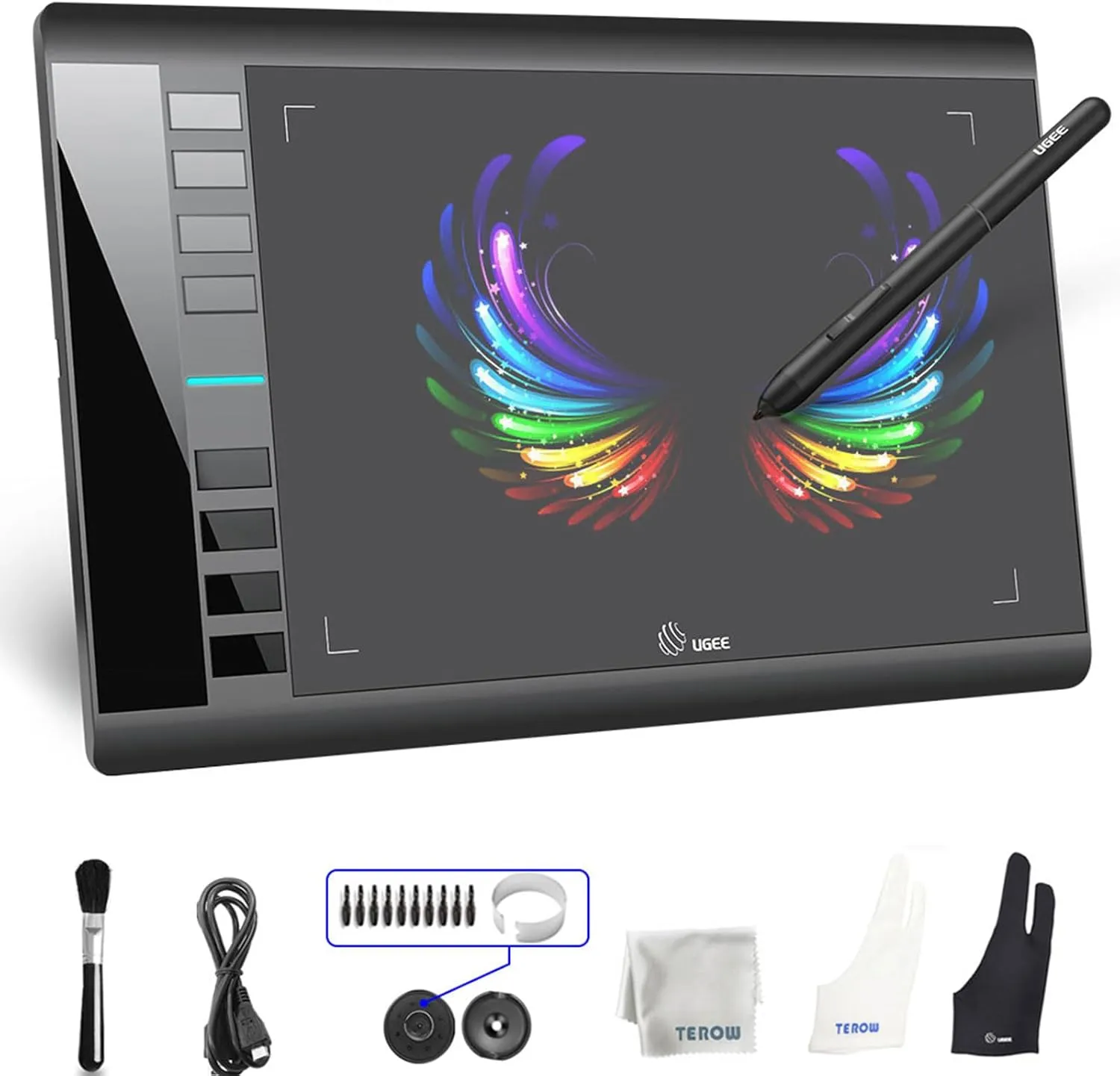for PC/Laptop/Mac OS/Linux/Chrome Graphics Drawing Tablet, UGEE M708 10 x 6 inch Large Digital Drawing Pad with 8 Hot Keys 8192 Levels Pen, Graphic Tablets for Computer Graphic Board Creation unprecedented gush liberate today Sketch 