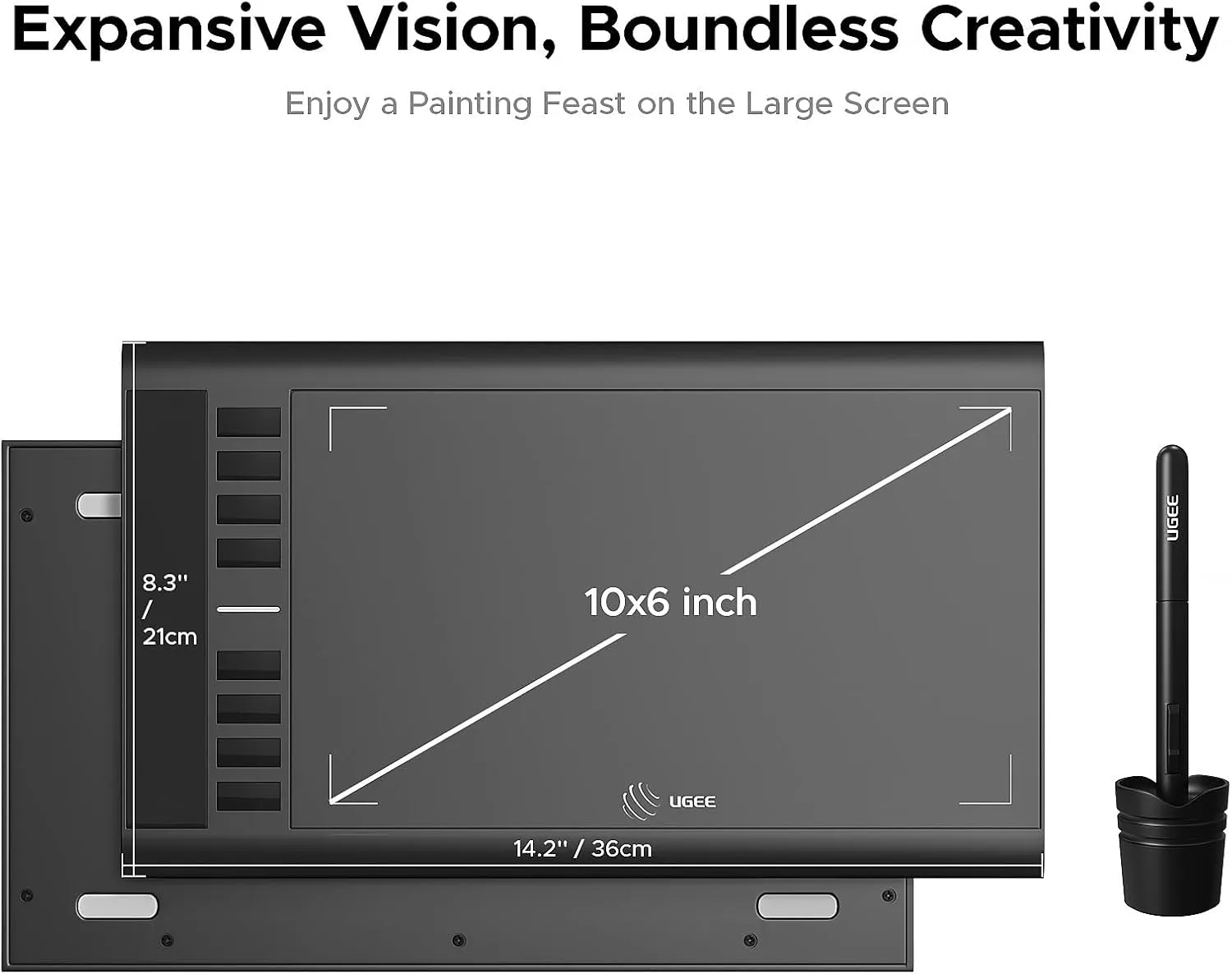 for PC/Laptop/Mac OS/Linux/Chrome Graphics Drawing Tablet, UGEE M708 10 x 6 inch Large Digital Drawing Pad with 8 Hot Keys 8192 Levels Pen, Graphic Tablets for Computer Graphic Board Creation unprecedented gush liberate today Sketch 