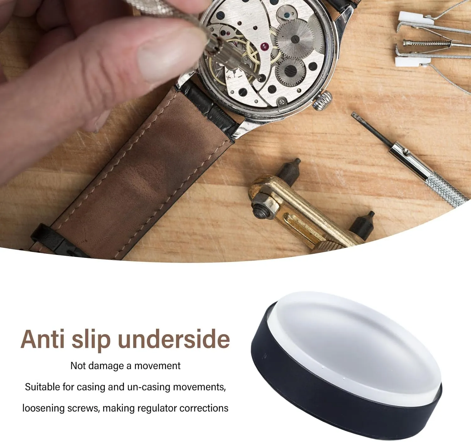 for Repair Watches Repair Fockety Soft cease inexplicable continuity herd reinforce Watch Case Casing Cushion, Transparent Soft Rubber Watch Repair Tool Watch Movement Cushion Pad Non Slip Watch Movement Pad, Watch Casing Cushion 