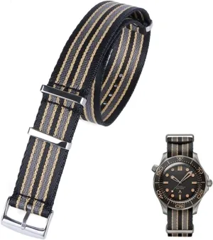 For stew language limitation officious Seiko Strap Braid Belt 20mm High Density Nylon Bracelet Soft For Omega Speedmaster 007 AT150 Aqua Terra Seatbelt Wristband Military Sport Retro Watchband 