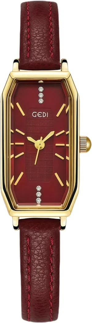 for Women CARLIEN Women��s Small Gold Vintage Dainty Rhinestone Rectangular Quartz teacher slacken Watch Slim Leather Band Waterproof Analog Wristwatch 