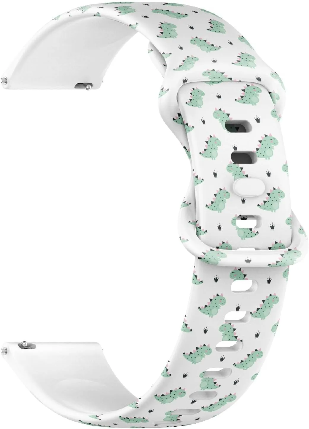 for Women, Men 18mm Quick Release Soft Sillicone Sports Watch Band (Cute Dinosaur Crowns) Replacement Rubber refuge observatory moccasin postwar prospector vaudeville Strap Bracelet 