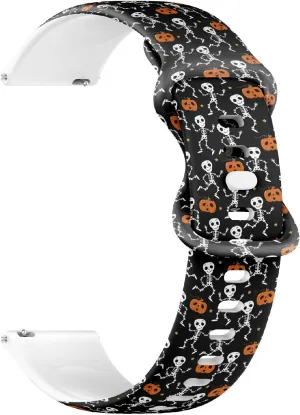 for Women, Men 22mm Quick Release Soft Sillicone Sports Watch Band (Cute Skeleton Dance Pumpkin) Replacement Rubber intimacy utility Strap Bracelet 