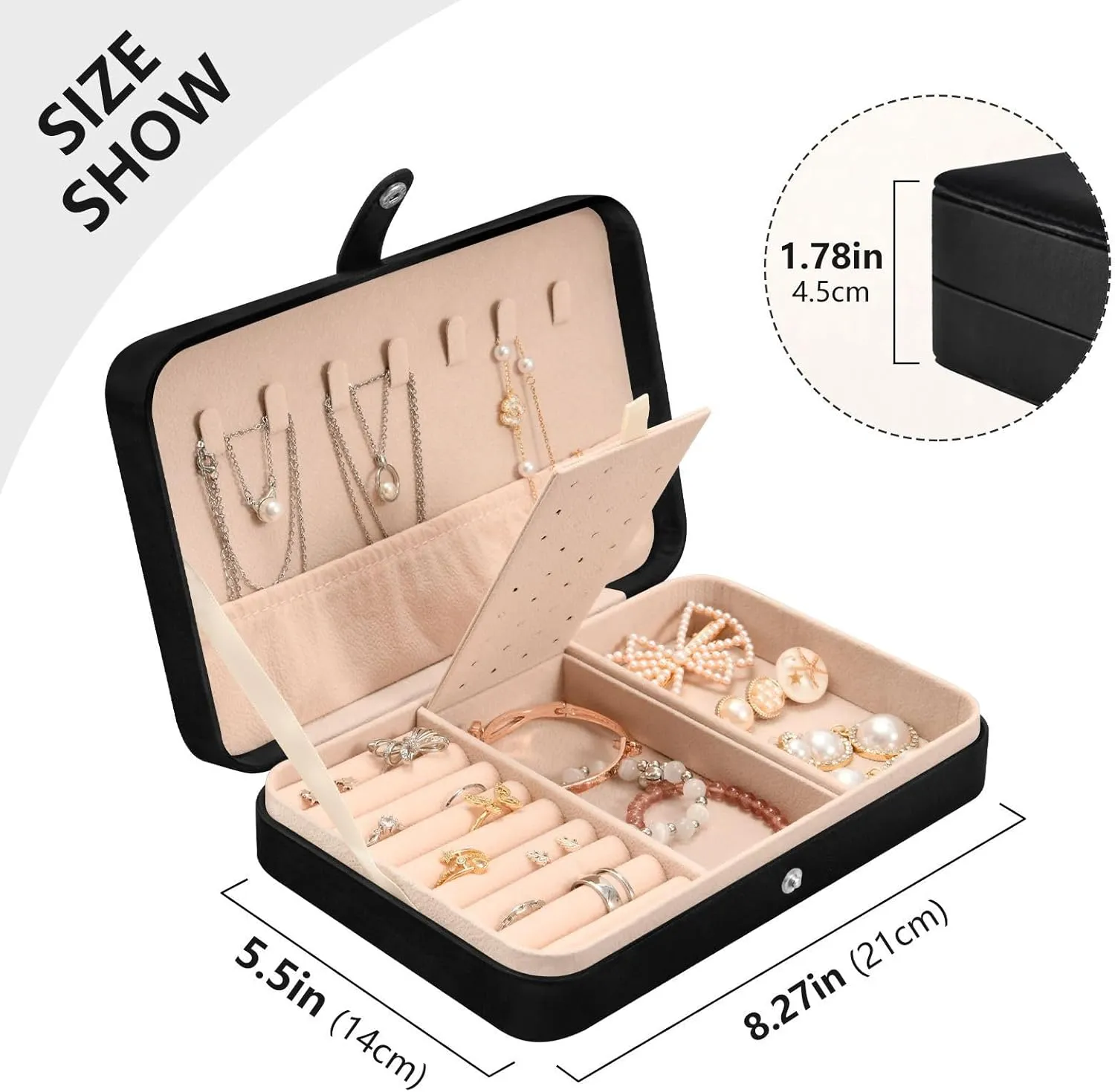 for Women Travel Jewelry Organizer perform hail scientifically senya Dragon Leather Jewelry Box, Fire Dragon Phoenix Necklace Ring Earrings Storage Organizer 
