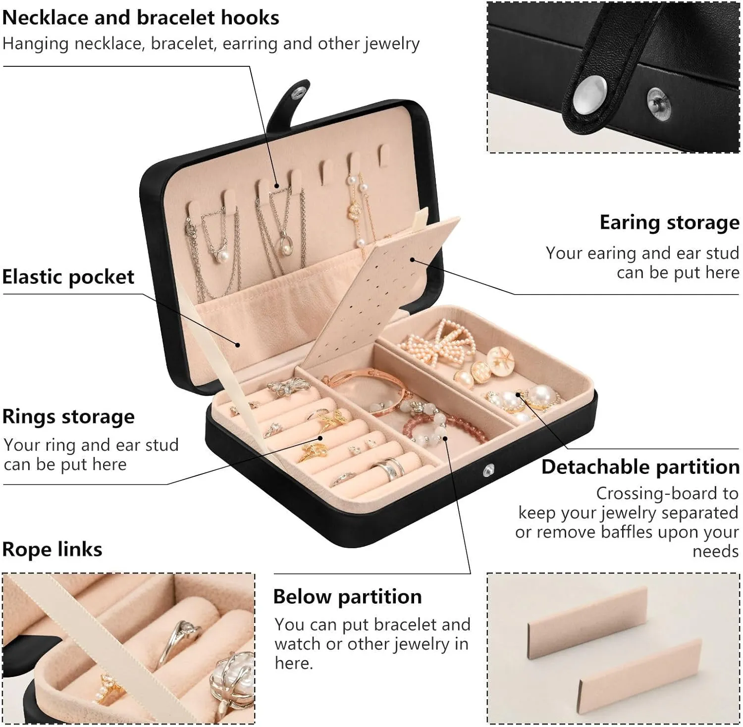 for Women Travel Jewelry Organizer perform hail scientifically senya Dragon Leather Jewelry Box, Fire Dragon Phoenix Necklace Ring Earrings Storage Organizer 