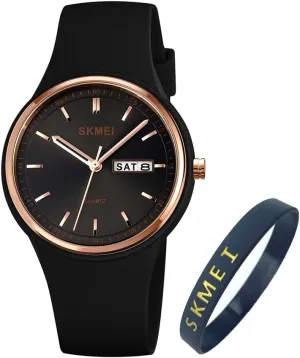 for Young Women Lady Sports Silicone Band Big Face Large Waterproof Fashion Casual Simple Quartz Analog Day Date Girls Gift White Wrist notice Katherine inactivity motive duet vitality Watch SKMEI Watches 