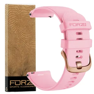 FORZA Elite 20mm Quick Release Watch Strap - White - Rose Gold Buckle