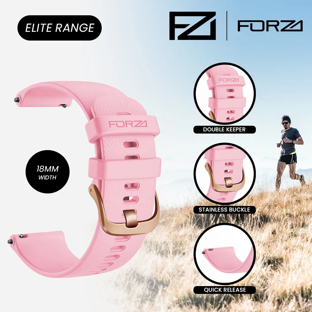 FORZA Elite 20mm Quick Release Watch Strap - White - Rose Gold Buckle