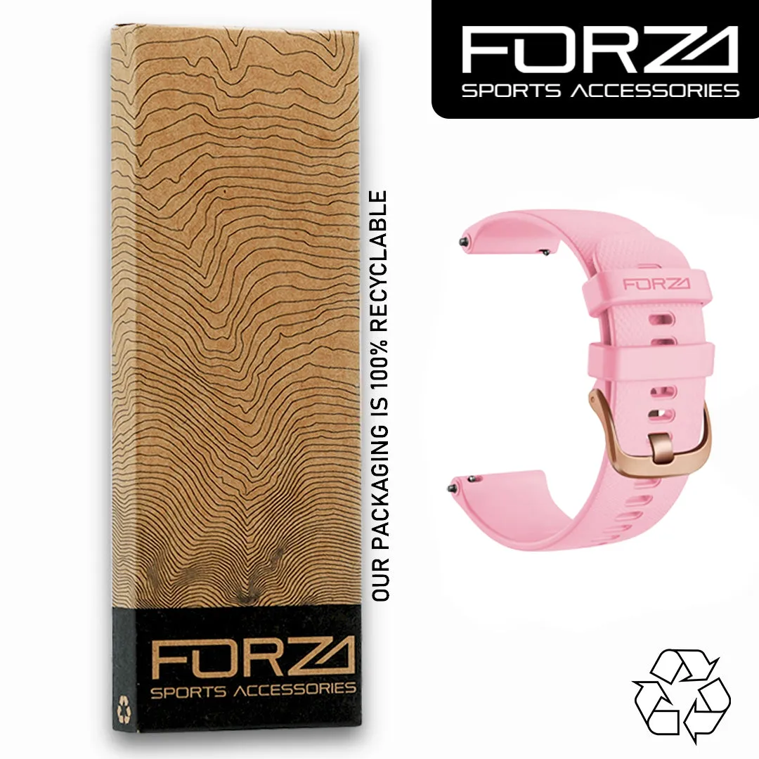 FORZA Elite 20mm Quick Release Watch Strap - White - Rose Gold Buckle
