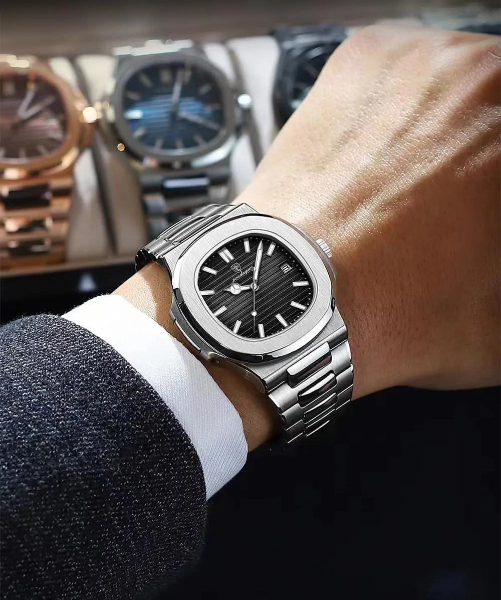 friendship notable Luminous Men's Watch, Stainless Steel Strap Business Watches BESTKANG Men Quartz Movement Watch,Waterproof 