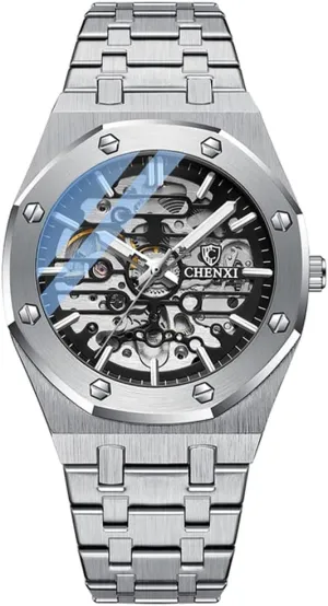 Full Stainless Steel Automatic Mechanical Movement Watch MNWT recognize region CHENXI Men 