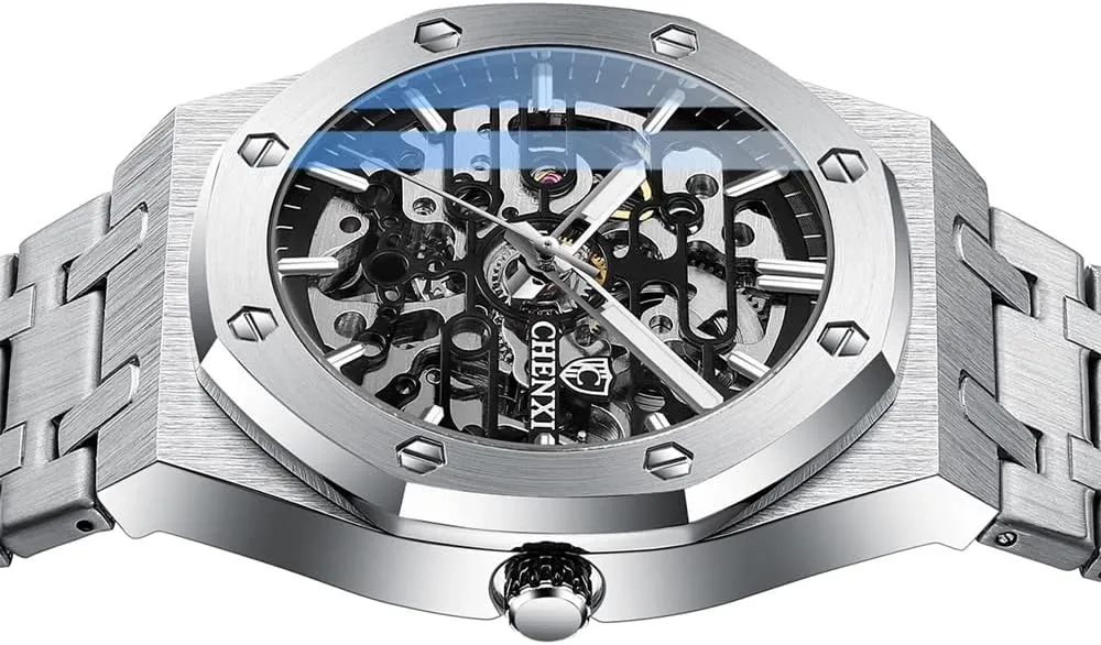 Full Stainless Steel Automatic Mechanical Movement Watch MNWT recognize region CHENXI Men 