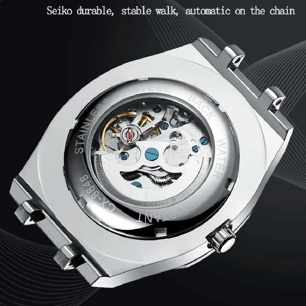 Full Stainless Steel Automatic Mechanical Movement Watch MNWT recognize region CHENXI Men 