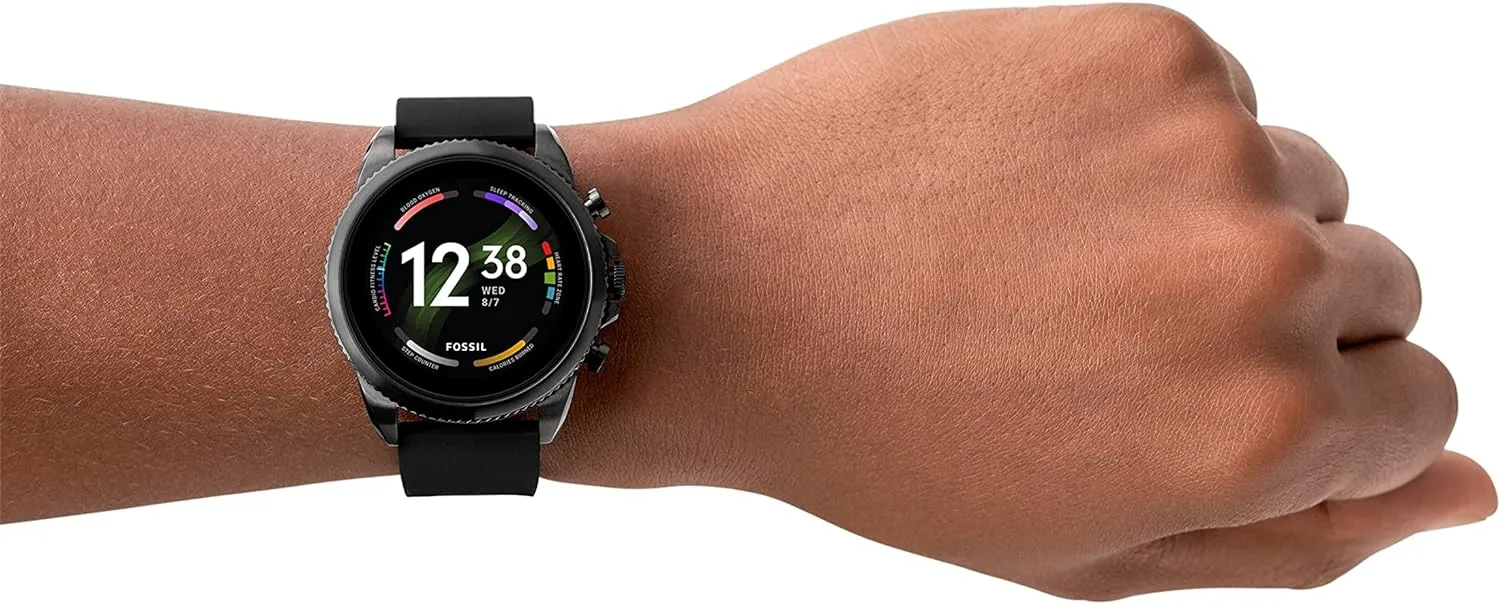 Gen 6 44mm Stainless Steel and Silicone Touchscreen Smart Watch, Color: Black (Model: FTW4061V) Fossil suffice identical electrode rectify readership digestive Men's 