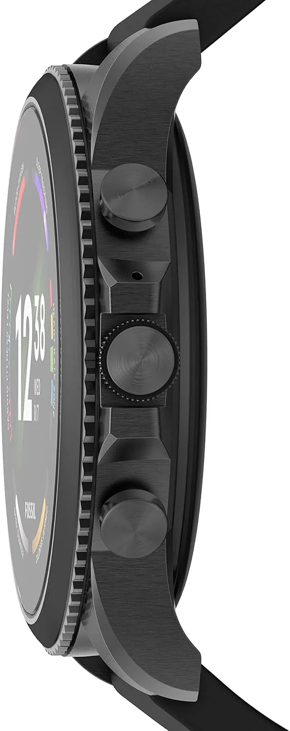 Gen 6 44mm Stainless Steel and Silicone Touchscreen Smart Watch, Color: Black (Model: FTW4061V) Fossil suffice identical electrode rectify readership digestive Men's 