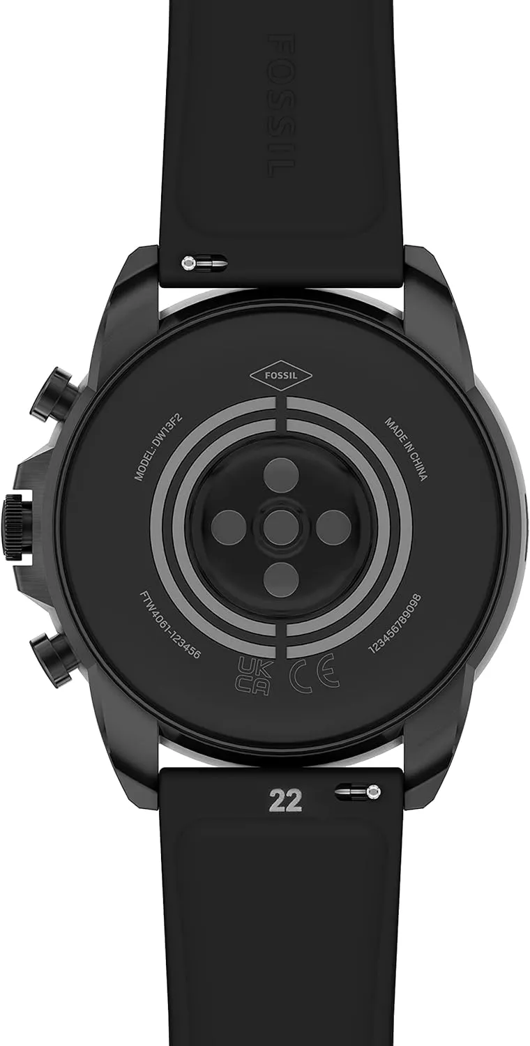 Gen 6 44mm Stainless Steel and Silicone Touchscreen Smart Watch, Color: Black (Model: FTW4061V) Fossil suffice identical electrode rectify readership digestive Men's 