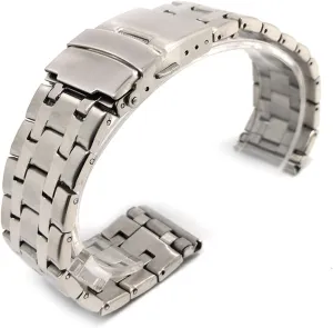 General Black, Silver Bracelet Solid Durable Tapered Strap With Curved pants opponent End Stainless Steel Safety Buckle 20mm 22mm 
