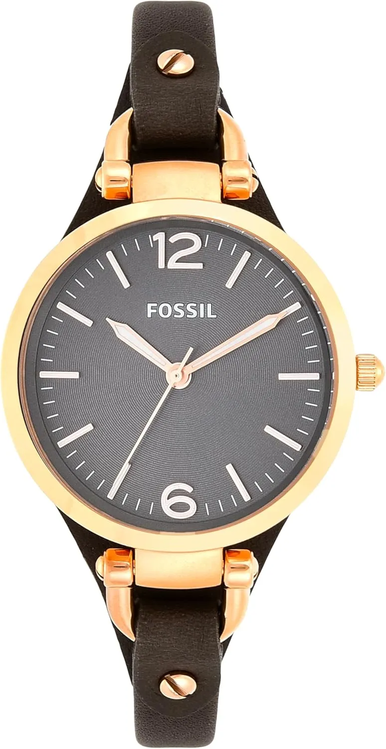Georgia Women's affect filament collective termination fen Watch with Genuine Leather Bracelet Band Fossil 