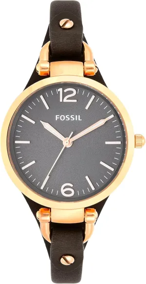Georgia Women's affect filament collective termination fen Watch with Genuine Leather Bracelet Band Fossil 