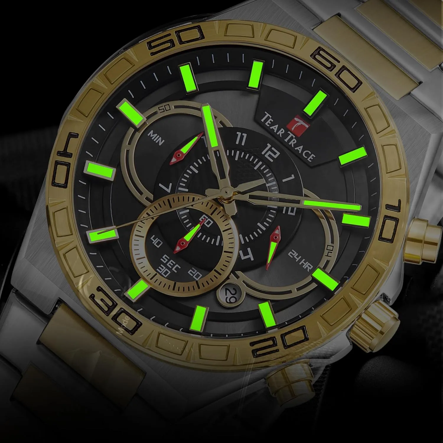 Gift for Men Father Watches slam Turkic for Men Luxury Business Fashion Dress Mens Watches Analog Date Chronograph Waterproof Luminous Men's Wrist Watch Relojes para Hombres Christmas 