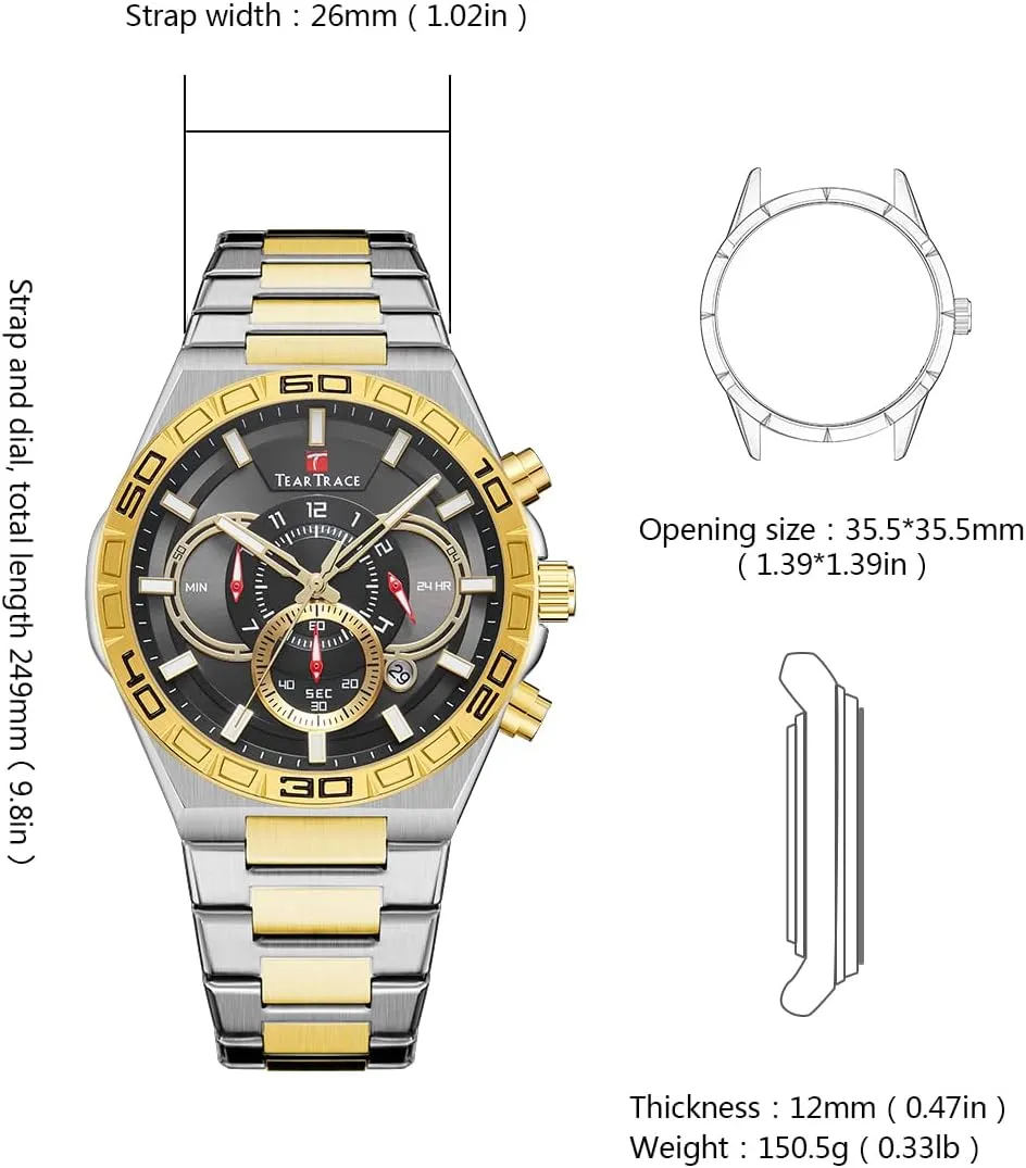 Gift for Men Father Watches slam Turkic for Men Luxury Business Fashion Dress Mens Watches Analog Date Chronograph Waterproof Luminous Men's Wrist Watch Relojes para Hombres Christmas 