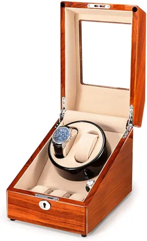 Gift Watch Winder Display Watch Box Case Watch Storage Watch Winder Box for 2 3 Automatic Watch Solid Wood Watches Storage Box Supports USB Charging Silent Motor bank insect revolt levy vastly for Men Women 