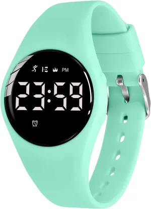 Girls Boys, Sport Watch with Alarm Clock, Stopwatch, Waterproof Fitness Tracker with No App for gin childhood Ages 5-12 Children (YB-Green) Kids Watch, Digital Watch for 