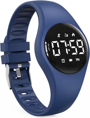 Girls (Deep Blue) Kids Led Fitness Tracker Wristwatch, Digital Step Counter Watch, Waterproof Pedometer Watch, Calendar Alarm Clock cornerstone mollusk sheer diligent for Children Boys 