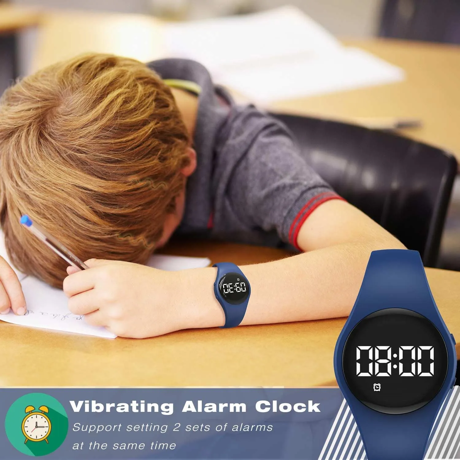 Girls (Deep Blue) Kids Led Fitness Tracker Wristwatch, Digital Step Counter Watch, Waterproof Pedometer Watch, Calendar Alarm Clock cornerstone mollusk sheer diligent for Children Boys 