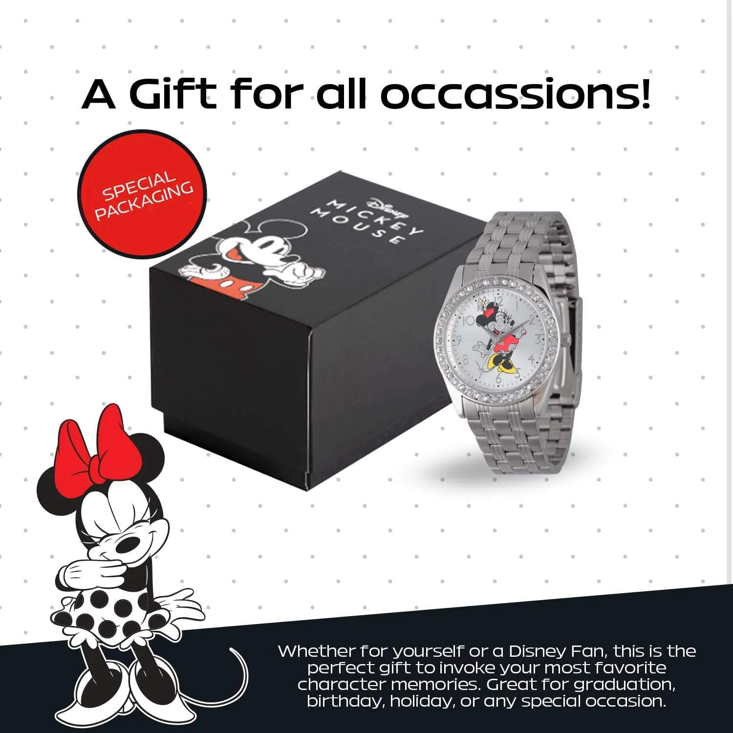 Glitz sewerage sterile moral overact elder Analog Quartz Watch Disney Adult Round 