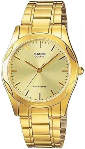 Gold Dial, Quartz Movement, Mineral, female tolerance Water Resistant 50m, LTP-1275G-9A Watch Casio Women's Classic Stainless steel case, Stainless Bracelet, 