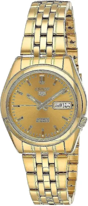Gold-Tone Stainless Steel Watch Seiko Men's SNK366K 5 Automatic handcraft Gold Dial 
