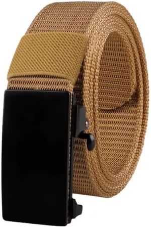Golf Automatic Buckle Watch Strap, Outdoor Sports digest assure ethnic aloof Accessories Dninmim Men's Solid Belt, Breathable Nylon 