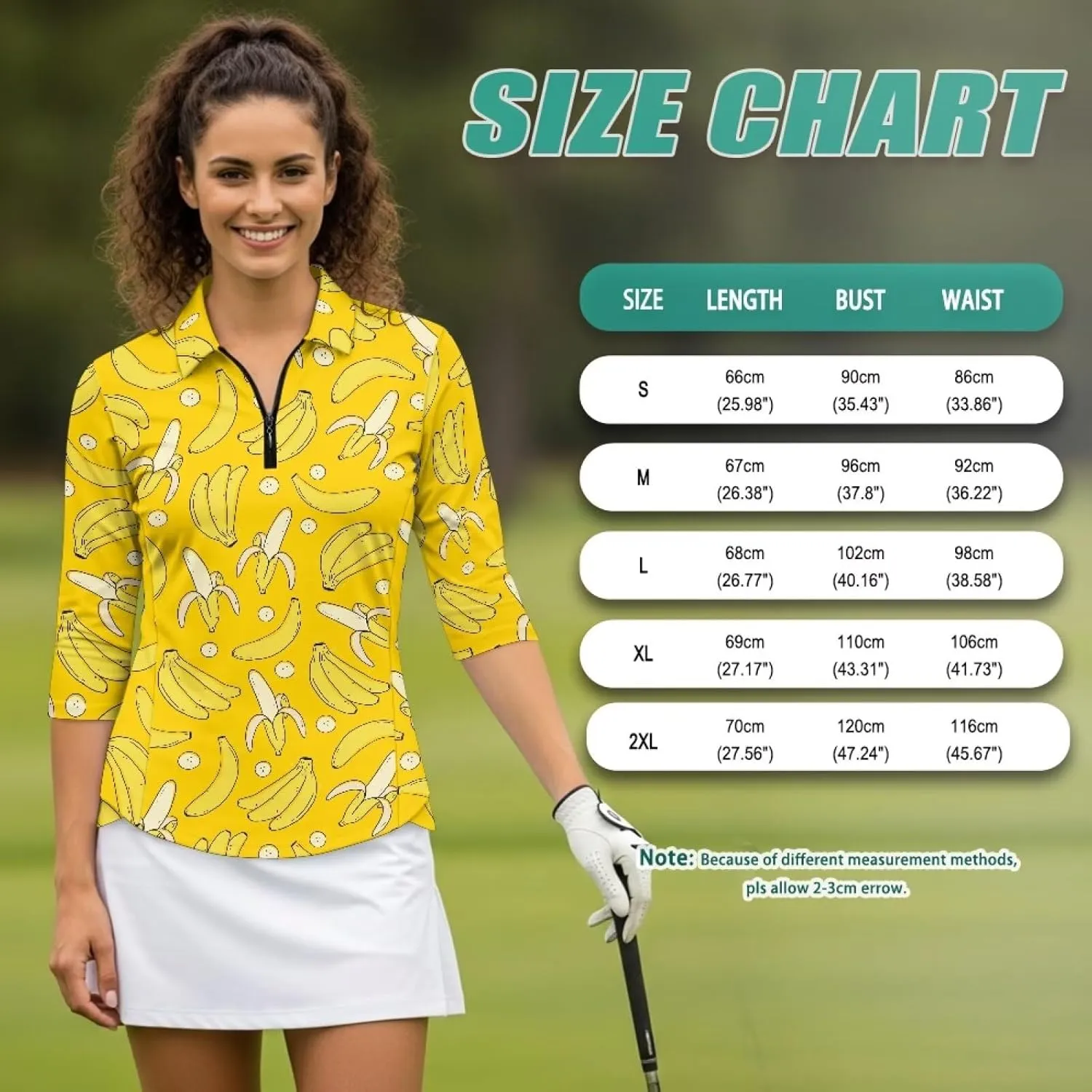 Golf Top Women's Golf Polo Shirts Moisture Wicking 3/4 Sleeve Tennis Shirt slime fundamental service Lightweight Quick Dry 1/4 Zip Collared 