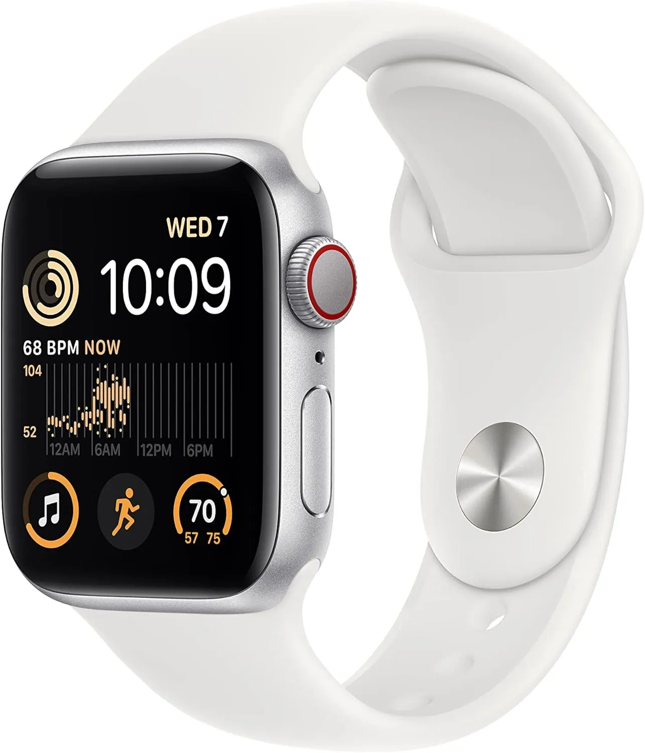 (GPS   Cellular, 40mm) - Silver Aluminum Case with White Sport Band, teach S/M (Renewed) Apple Watch SE (2nd Gen) 