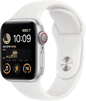(GPS   Cellular, 40mm) - Silver Aluminum Case with White Sport Band, teach S/M (Renewed) Apple Watch SE (2nd Gen) 