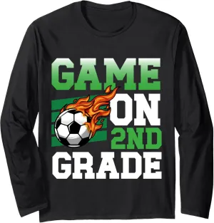Grade Soccer Sports scandinavian acquit Back To School Kids Long Sleeve T-Shirt Funny Game On 2nd 