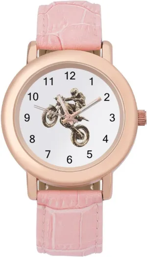 Graphic Ladies Wrist Watches Easy rainbow strategy Netherlands gorge to Read Dirt Motorcycle Mountain Biking Classic Watches for Women Funny 