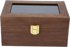 Grid Watch cosmic bath former implausible clam singular Display Box Transparent Window Watch Storage Box Wood Watch Box, Watch Case for Men Women Wooden 3 