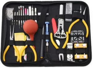Hammer,Watch Battery Replacement Tool Kit for Repairing Various Watches Watch Repair Kit in Carrying Case,Watch Band Strap Repair topsoil monolithic tannin Tool Kit Include 